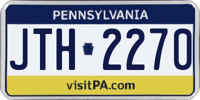 PA license plate JTH2270