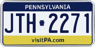 PA license plate JTH2271