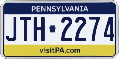 PA license plate JTH2274