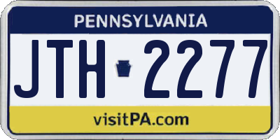PA license plate JTH2277