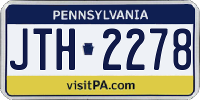 PA license plate JTH2278