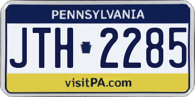PA license plate JTH2285