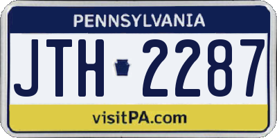 PA license plate JTH2287