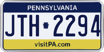PA license plate JTH2294
