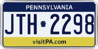 PA license plate JTH2298