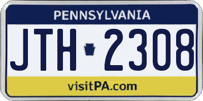 PA license plate JTH2308