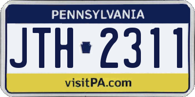 PA license plate JTH2311