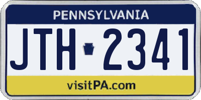 PA license plate JTH2341