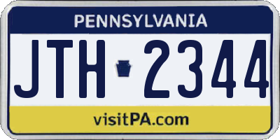 PA license plate JTH2344