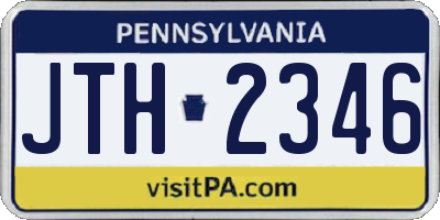 PA license plate JTH2346