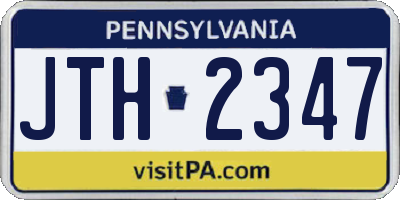 PA license plate JTH2347