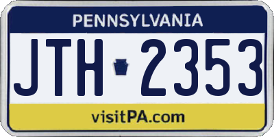 PA license plate JTH2353