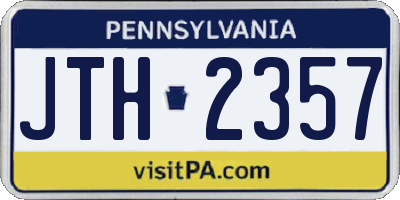 PA license plate JTH2357