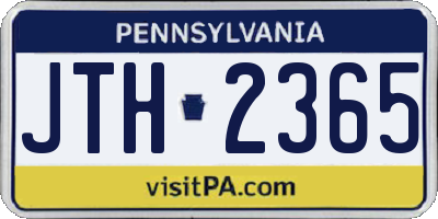PA license plate JTH2365