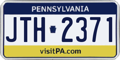 PA license plate JTH2371