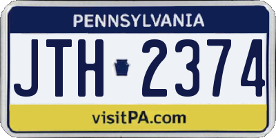 PA license plate JTH2374