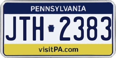 PA license plate JTH2383