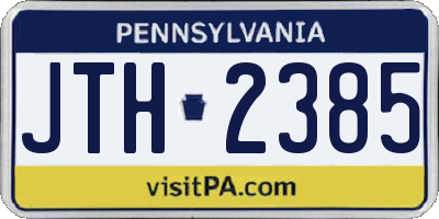 PA license plate JTH2385