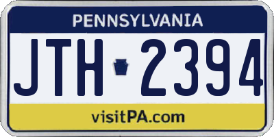 PA license plate JTH2394