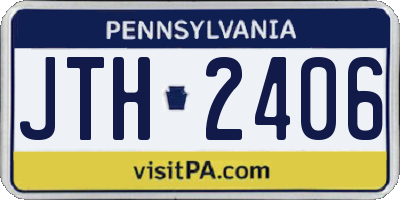 PA license plate JTH2406