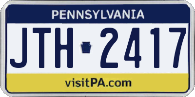 PA license plate JTH2417