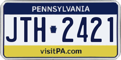 PA license plate JTH2421