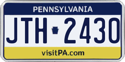 PA license plate JTH2430