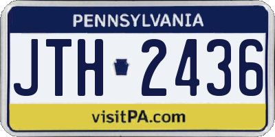 PA license plate JTH2436