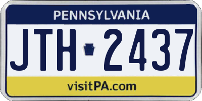 PA license plate JTH2437