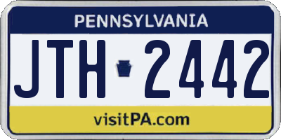 PA license plate JTH2442