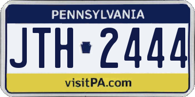 PA license plate JTH2444