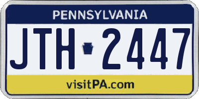 PA license plate JTH2447