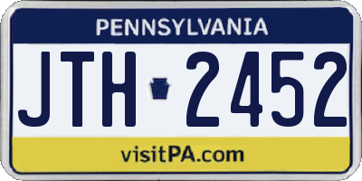 PA license plate JTH2452