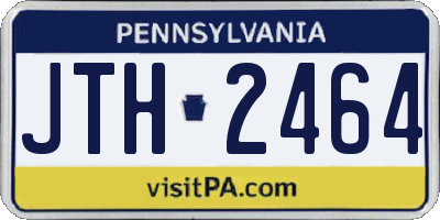 PA license plate JTH2464