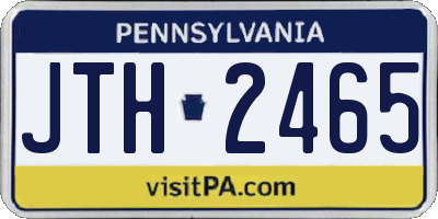 PA license plate JTH2465