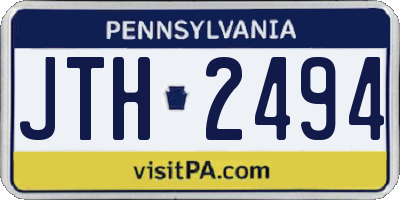 PA license plate JTH2494