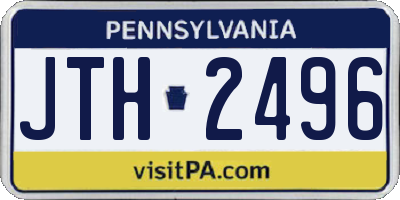 PA license plate JTH2496