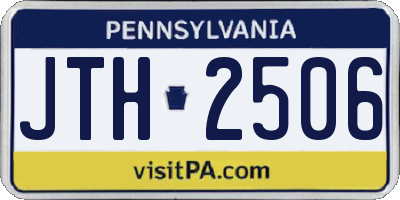 PA license plate JTH2506