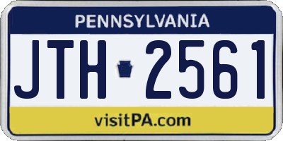 PA license plate JTH2561