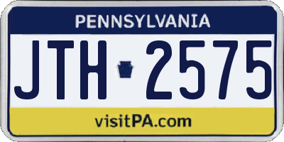 PA license plate JTH2575