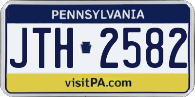 PA license plate JTH2582