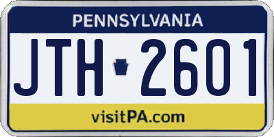PA license plate JTH2601
