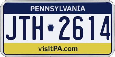 PA license plate JTH2614