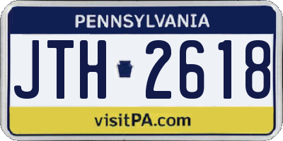 PA license plate JTH2618