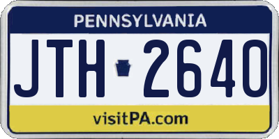 PA license plate JTH2640