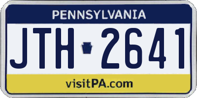 PA license plate JTH2641