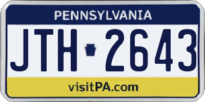 PA license plate JTH2643