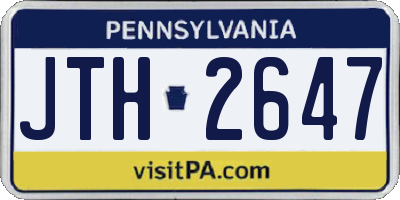 PA license plate JTH2647
