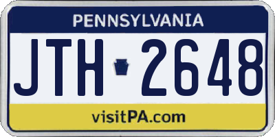 PA license plate JTH2648