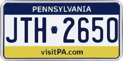 PA license plate JTH2650